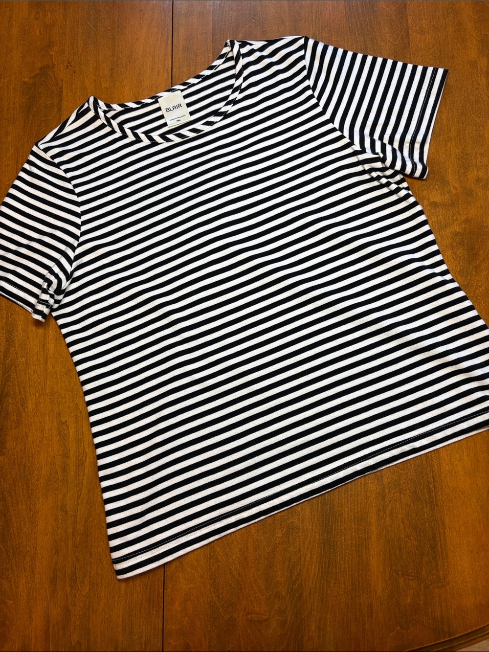Blair Black and White Striped Short Sleeve Tee